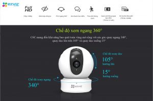 Camera IP Wifi EZVIZ CS-CV246 có thể xoay ngang dọc 